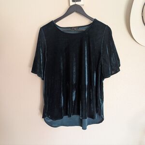 Shinestar Velvet Butterfly Top Size Large Dark Green Flowy Boxy Fit